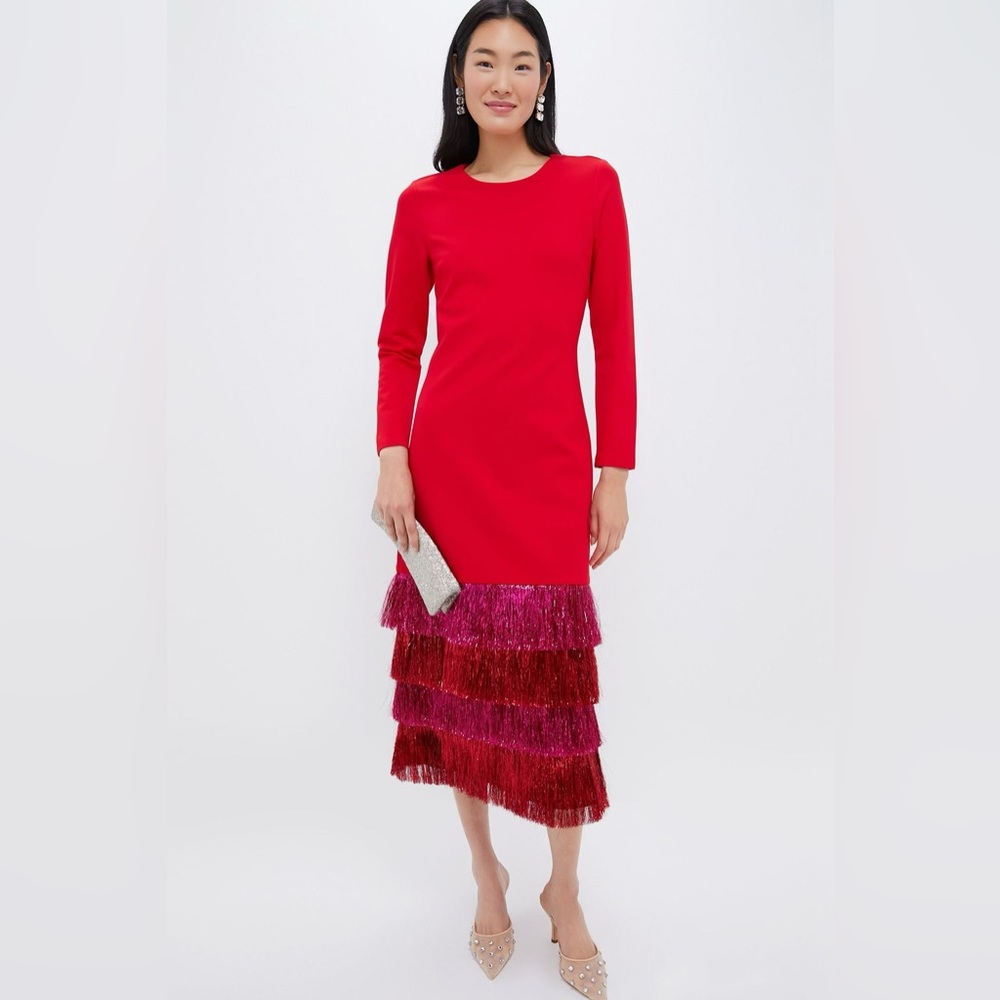 Tuckernuck | Metallic Fringe Francie Long Sleeve Maxi Dress | Hyacinth House